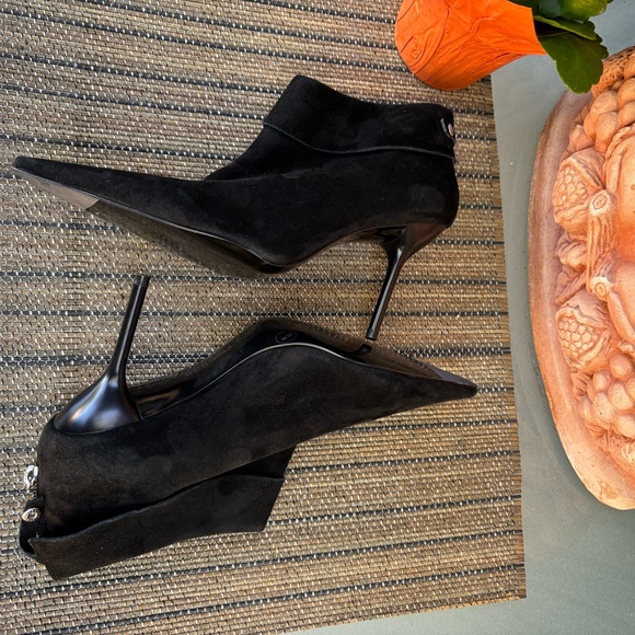 BCBGirls Suede Pointed Toe Zippered Booties - Picture 2 of 7